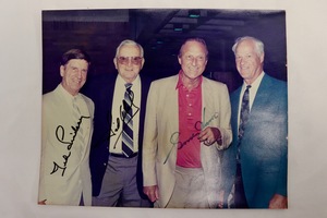 Ted Lindsay Sid Abel Gordie Howe Signed Photo Detroit Red Wings Production Line