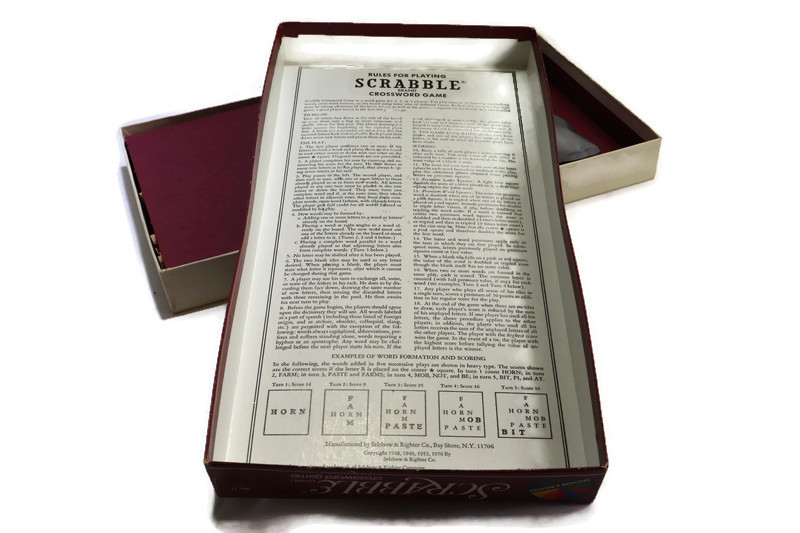 Vintage Scrabble Original Selchow & Righter Board Game