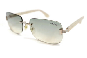 MICHE - Silver w/White Pearloid Lucite Sunglasses w/Smoke Lenses