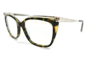 CARTIER - Silver / Tortoise Shell Cat-Eye Panthere Frame w/Clear Lenses 