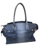 HENRI BENDEL - Blue Embossed Leather CARLYLE SATCHEL Handbag Tote