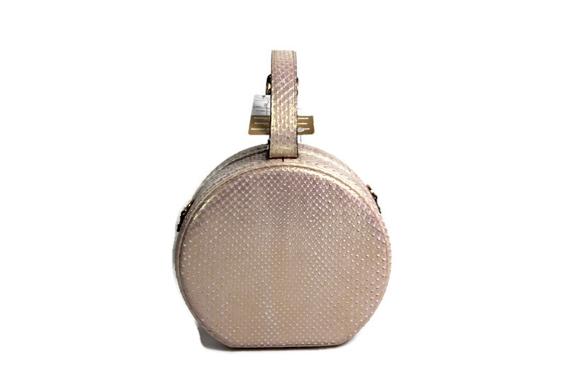 Louis Vuitton Metallic Pink and Gold Python Leather Petite Boite Chapeau Bag