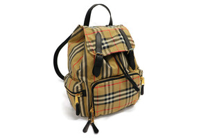 BURBERRY - Beige Vintage Check Nylon w/Leather RUCKSACK Backpack