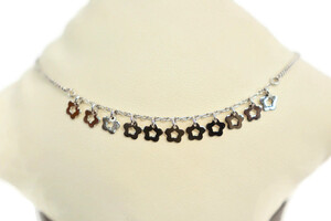 Silver Anklet with Star Charms - .925