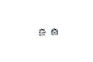  .925 Sterling Silver 1.3 Carat Cubic Zirconia Stud Earrings 