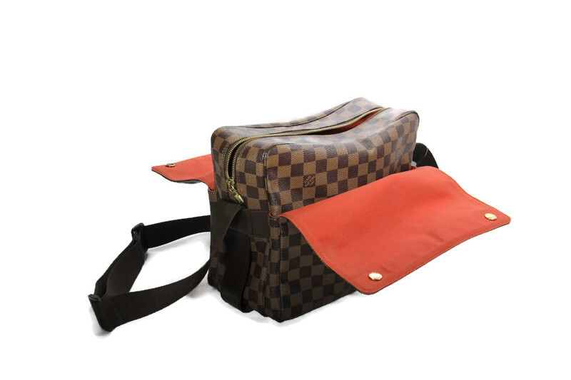 Louis Vuitton Naviglio Messenger Bag Crafted in Damier Ebene Checked Canvas