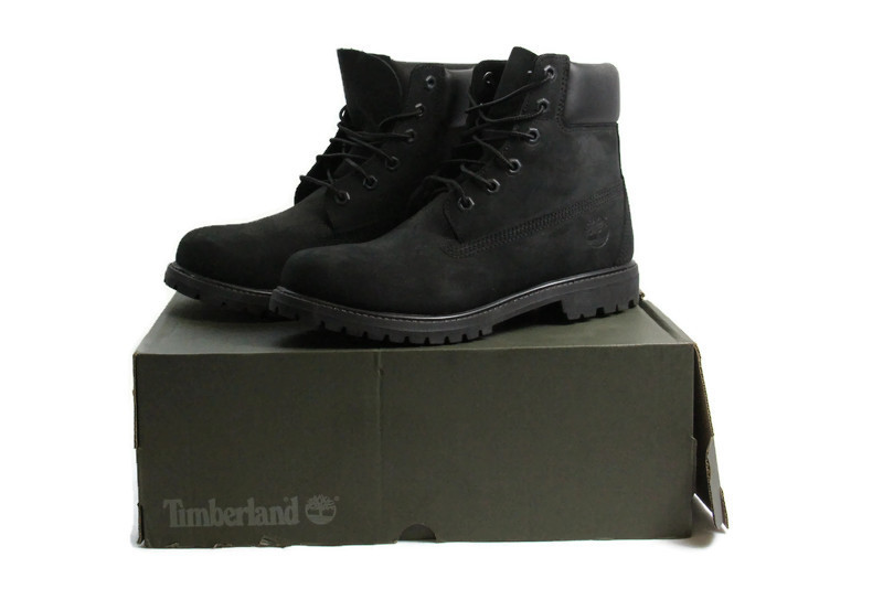 Black Leather Timberland Boots Waterproof Ladies Womens Size 9 Like NEW with Box