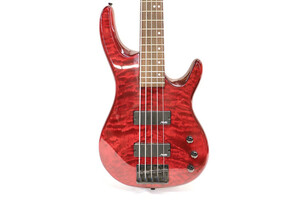 ALVAREZ - AEB5 5 String BASS Guitar Blood Red Quilted Maple w/Gig Bag