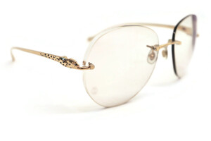CARTIER - Gold Wire Panthere de Cartier Eyeglass Frames w/Clear Rx Lenses