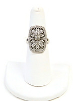 Diamond Ring Floral Design - 18K White Gold - .40 CTW / 6.70g