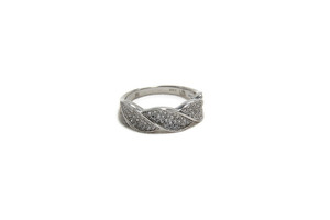  9.25 Sterling Silver and Cubic Zirconia Ring Size 7 