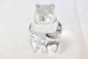 ORREFORS Sweden Crystal Glass BEAR Paperweight Figurine  