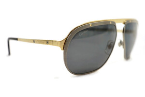 CARTIER - Silver / Gold Metal Full Frame Aviator Sunglasses w/Polarized Lenses