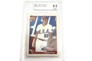 JASON GIAMBI 1991 TOPPS TRADED Baseball Card Beckett Graded 8.5 NM