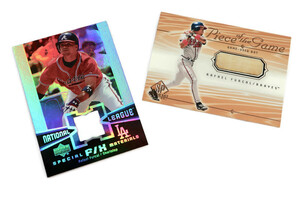RAFAEL FURCAL 2 Upper Deck Baseball Cards Game Used Bat Chip and Jersey Swatch