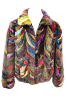 Multi-Color MINK BOMBER Fur Jacket - Men's Size 4XL