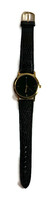 SKC Quartz Womens Wristwatch w Black Leather Embossed Croc Print Band