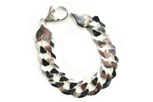 Sterling Silver Beveled Curb Link Chain Bracelet 