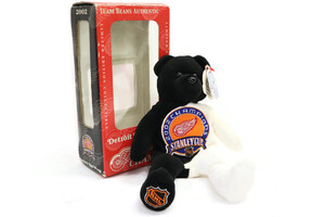 Team Beans 2002 Stanley Cup Detroit Red Wings Bear - Limited Edition Plush
