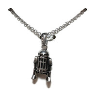 STAR WARS - R2-D2 Pendant Charm with Necklace - Sterling Silver - 18"