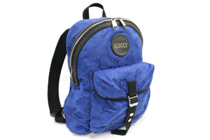 GUCCI - GG Monogram OFF THE GRID Blue Nylon w/Leather Trim Medium BACKPACK