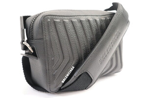 BALENCIAGA - Men's Black Embossed Leather CAR Camera Bag