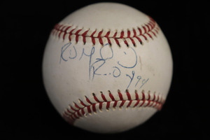 RAUL MONDESI - Signed & Inscribed Auto Baseball - ROY 94 - Los Angeles Dodgers
