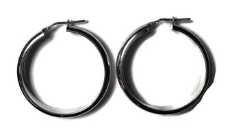  .925 35mm Silver Hoop Earrings Wide Design - 4.50g