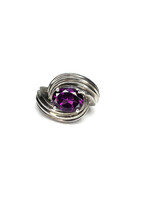   .925 Silver Band with Purple Stone Size 5