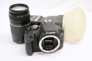CANON Rebel T7 DSLR w/ 75-300mm Lens + Flash Battery No Charger