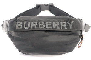 BURBERRY -  Econyl SONNY Black Nylon & Leather Belt Bag 