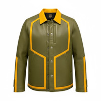 MCM Mens Winter Moss Green Leather Bomber Jacket IT 46 / US 36 Small MHJ9ARA39G8