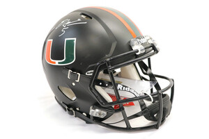 EDGERRIN JAMES - Autographed Football Helmet University of Miami NCAA - COA