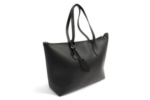 BURBERRY - Medium Grainy Black Leather Tote Hand Bag