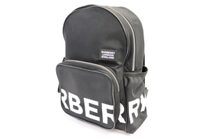 BURBERRY - Kid's Marco BLE Logo Backpack - Black w/White Oversize Logo