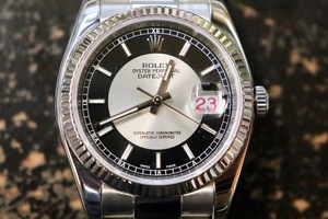 ROLEX Datejust 116234 36mm Tuxedo Dial Roulette Date SS/18k Oyster 2005