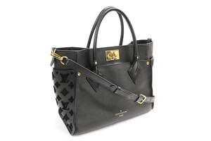 LOUIS VUITTON - On My Side Black Leather MM Handbag w/Shoulder Strap