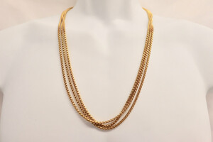 14K Gold Plated 26-Inch Stainless Steel BOX CHAIN - Lot of 3 Chains