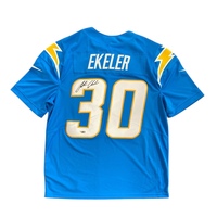 Austin Ekeler Los Angeles Chargers NFL Autographed Powder Blue Nike Jersey CoA 
