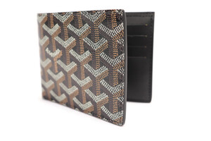 GOYARD - Men's VICTOIRE Canvas & Calfskin Leather Wallet w/Box & Tag 