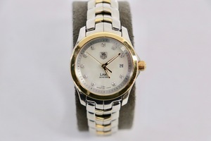 TAG HEUER LINK WJF1353 Ladies Stainless / 18K Gold / Diamond 27mm Quartz Watch