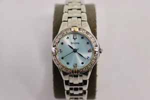 BULOVA C635237 Ladies Stainless Steel 26mm Watch w/Diamond Accent Bezel