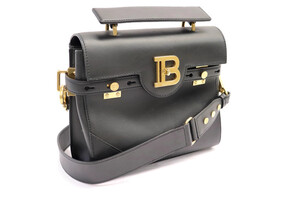 BALMAIN - Smooth Black Leather B-BUZZ 23 Bag 