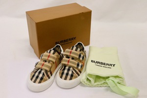 Burberry Mini Markham Toddler Sneakers Vintage Check Velcro - Box & Dust Bag