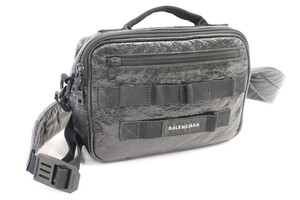 BALENCIAGA - Men's Black Leather ARMY CROSSBODY Pouch 
