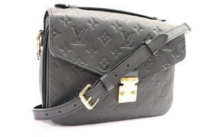 Louis Vuitton Pochette Métis Monogram Empreinte Noir Leather Satchel w/ Strap 