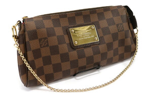 LOUIS VUITTON Damier Ebene Eva Clutch Crossbody Bag - Excellent w/ Box