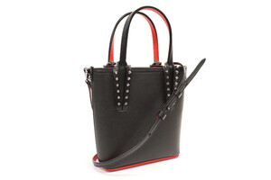 CHRISTIAN LOUBOUTIN Cabata Nano Tote - Black Calfskin with Studded Handles