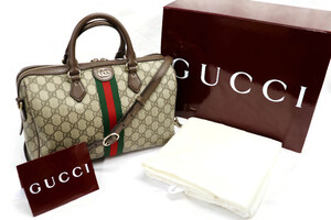 GUCCI Ophidia Boston 836824 GG Supreme w/ Strap Box Dust Bag Receipt - VG