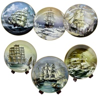 IN BOX Franklin Porcelain Great Clipper Ships - Lot of 6 Plates 9in